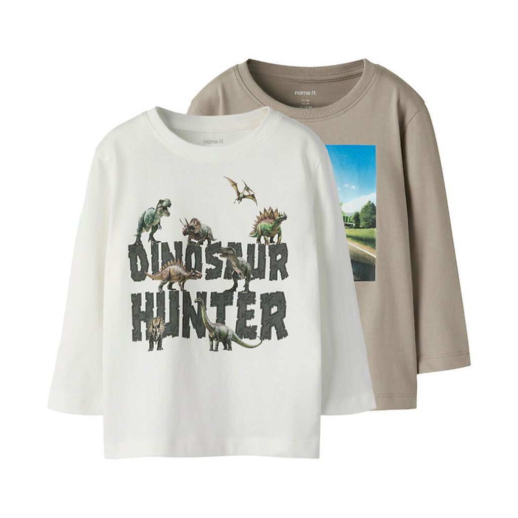 Name It Bluser - 2-pak - NmmVoto - Vintage Khaki/Cloud Dancer