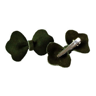 Petit La Busch Hårsløjfer - Bow - 2-pak - 6x4 cm - Olive
