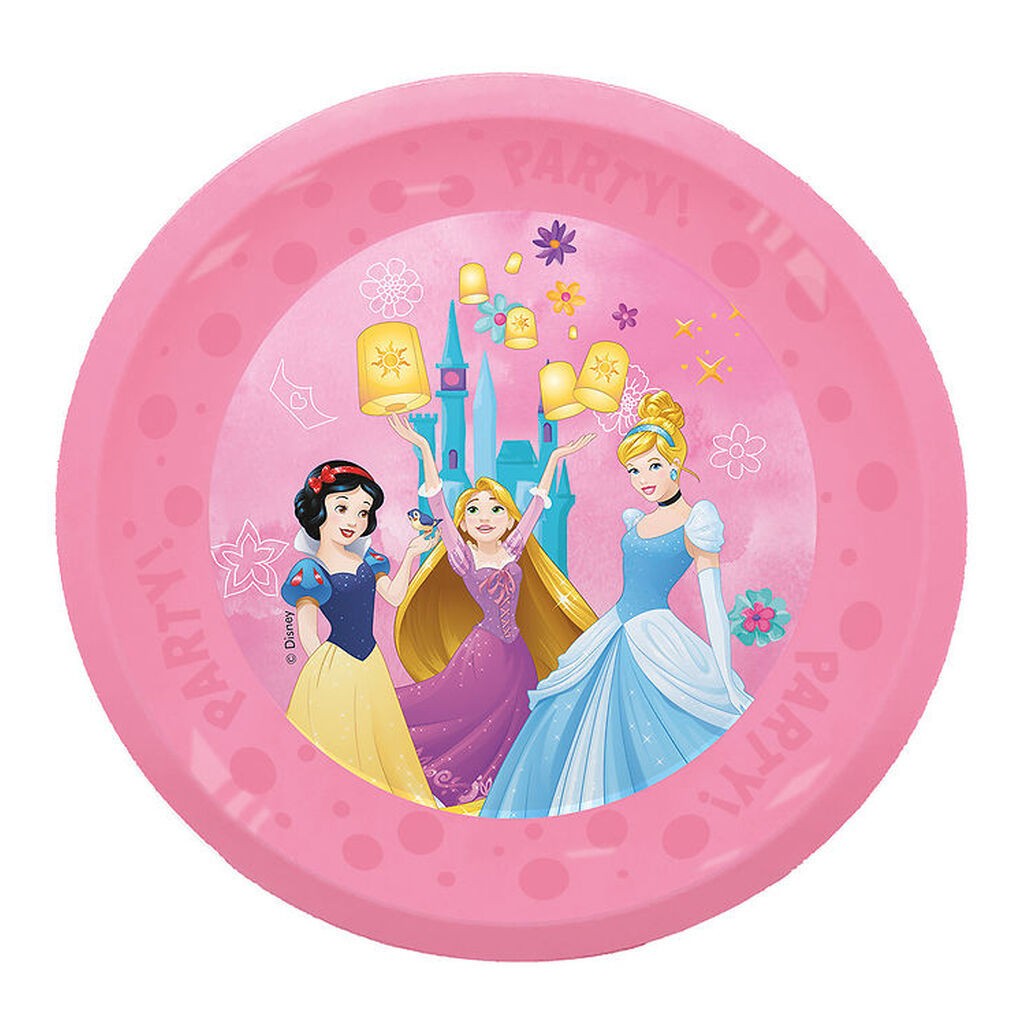 Decorata Party Plastiktallerkner - 4-pak - 21 cm - Princess Live