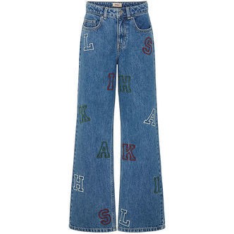 Kids Only Jeans - Wide - KogJuicy - Medium Blue Denim/Letters