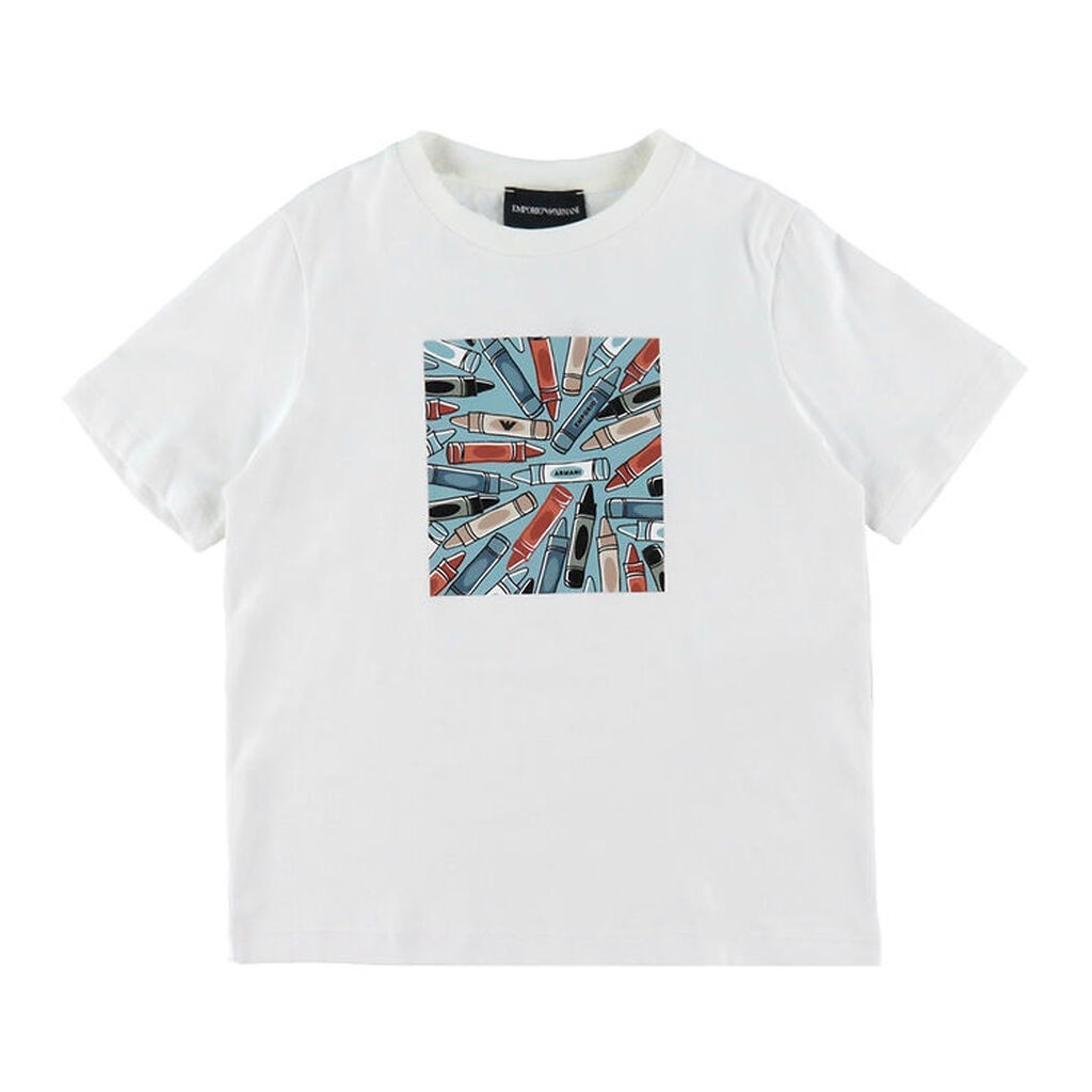 Emporio Armani T-shirt - Hvid m. Farver