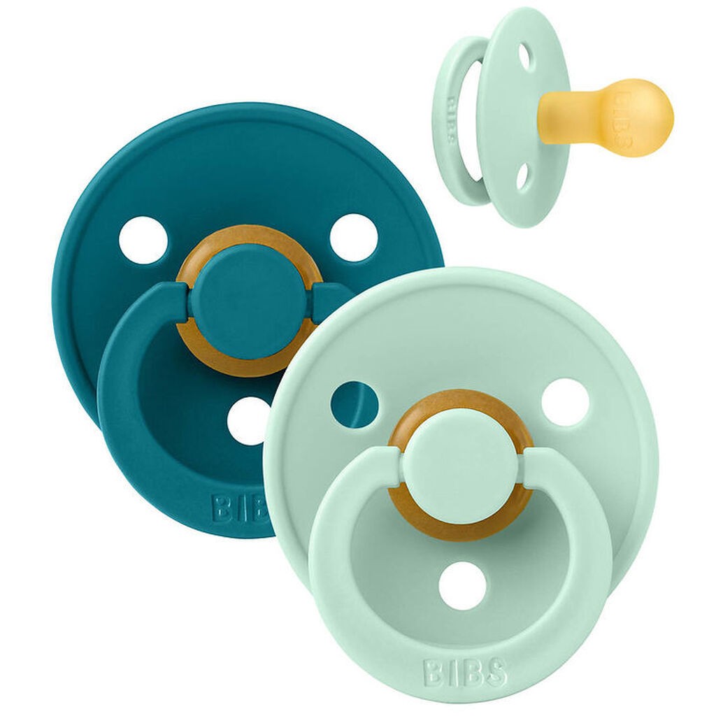 BIBS Colour Sutter - Str. 1 - 2-pak - Rund - Nordic Mint/Forest