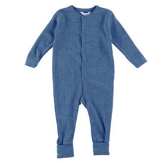 Joha Natdragt m. Fødder - Uld - Denim Blå