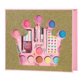 Souza Sminkesæt - Øjenskygge/Neglelak/Stickers - Crown