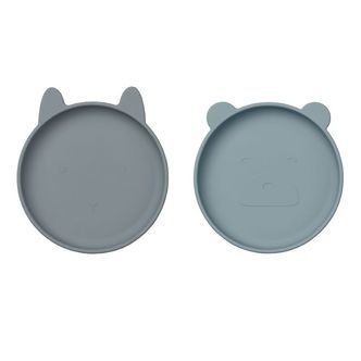 Liewood Tallerkener - Silikone - 2-pak - Olivia - Blue Mix