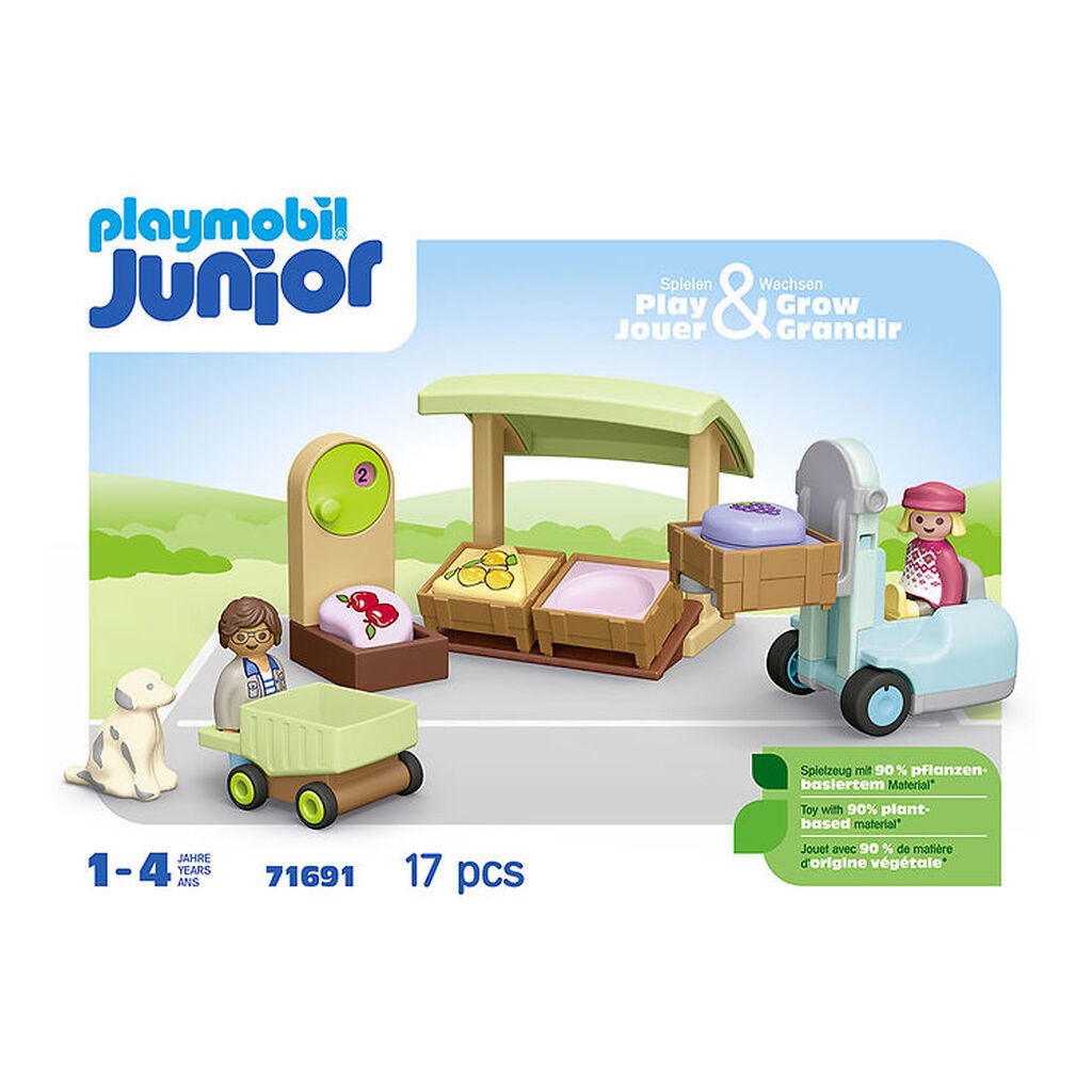 Playmobil Junior - Økologisk Markedsbod og... - 71691 - 17 Dele