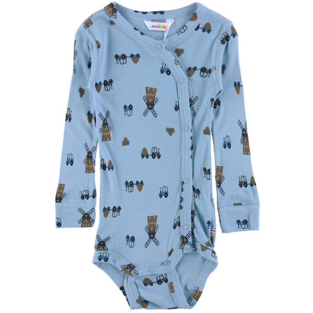 Joha Slå-om Body l/æ - Bambus - Blå m. Vindmølle