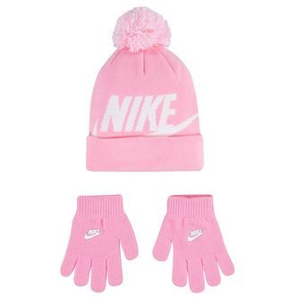 Nike Hue/Handsker - Strik - Rosa m. Hvid