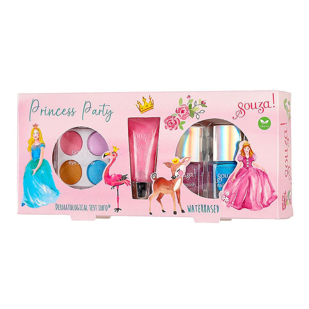 Souza Sminkesæt - Øjenskygge/Neglelak/Lipgloss - Princess