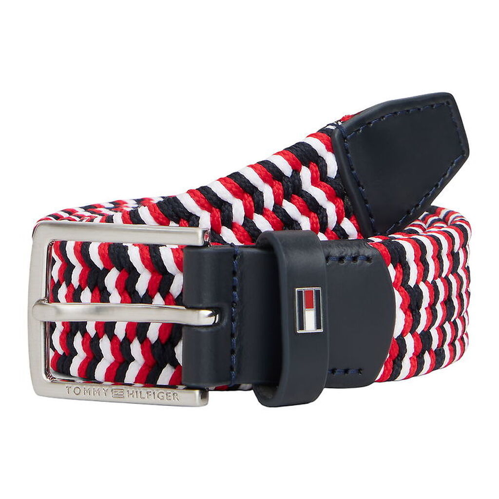 Tommy Hilfiger Bælte - Woven - Rød/Hvid/Blå