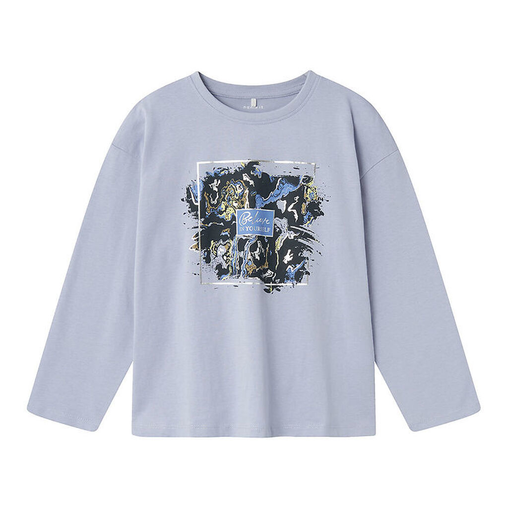 Name It Bluse - NkfRaki - Icelandic Blue m. Print