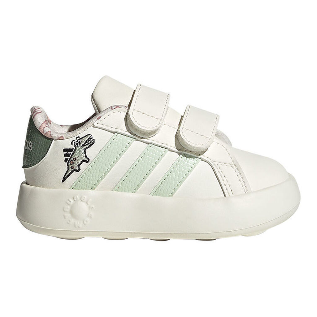 adidas Performance Sko - Grand Court Dino CF - Owhite/Lingrn/Sil