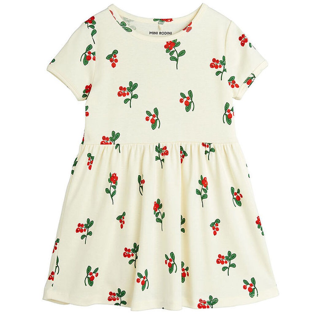 Mini Rodini Kjole - Lingonberries - Off White