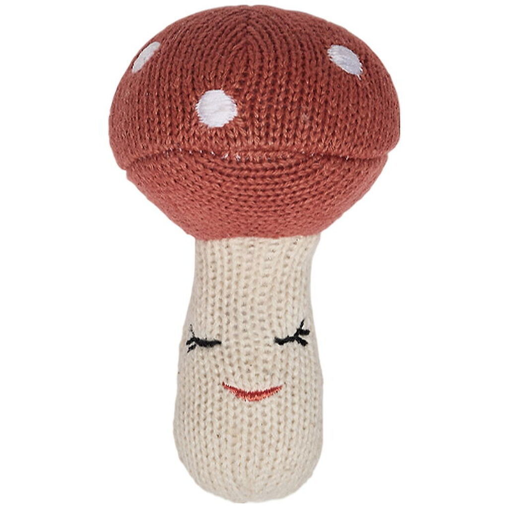 OYOY Rangle - Strik - Mushroom - Offwhite/Rød