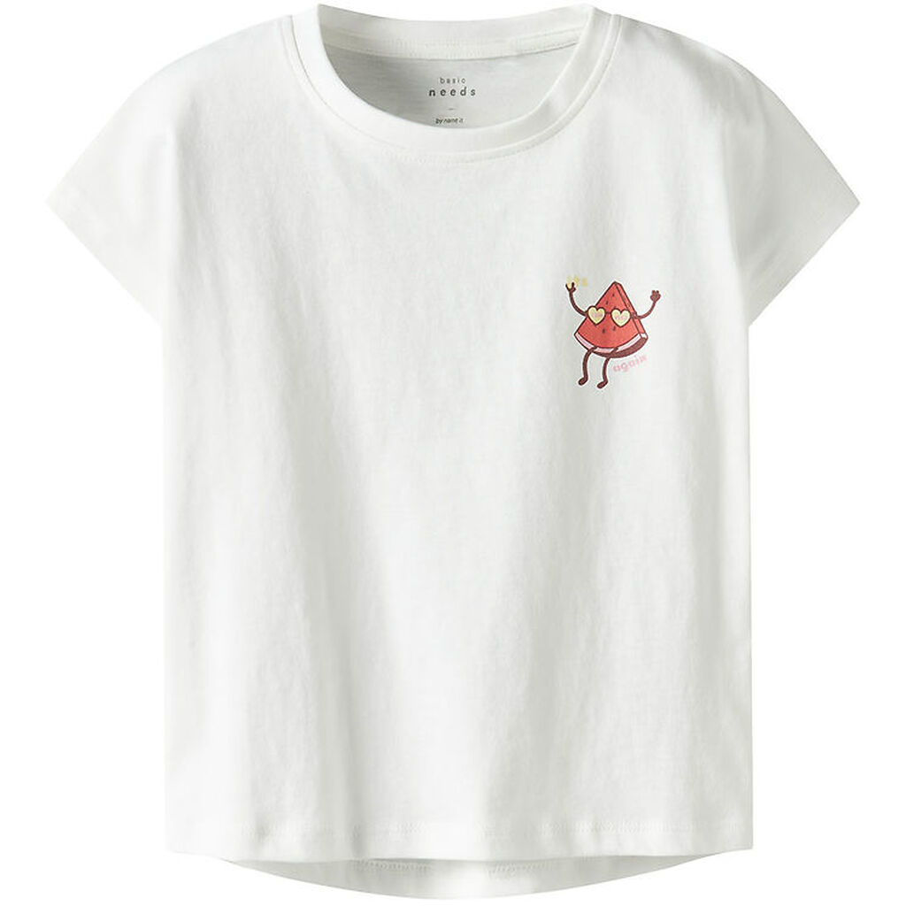 Name It T-shirt - NmfVarutti - Bright White/Watermelon
