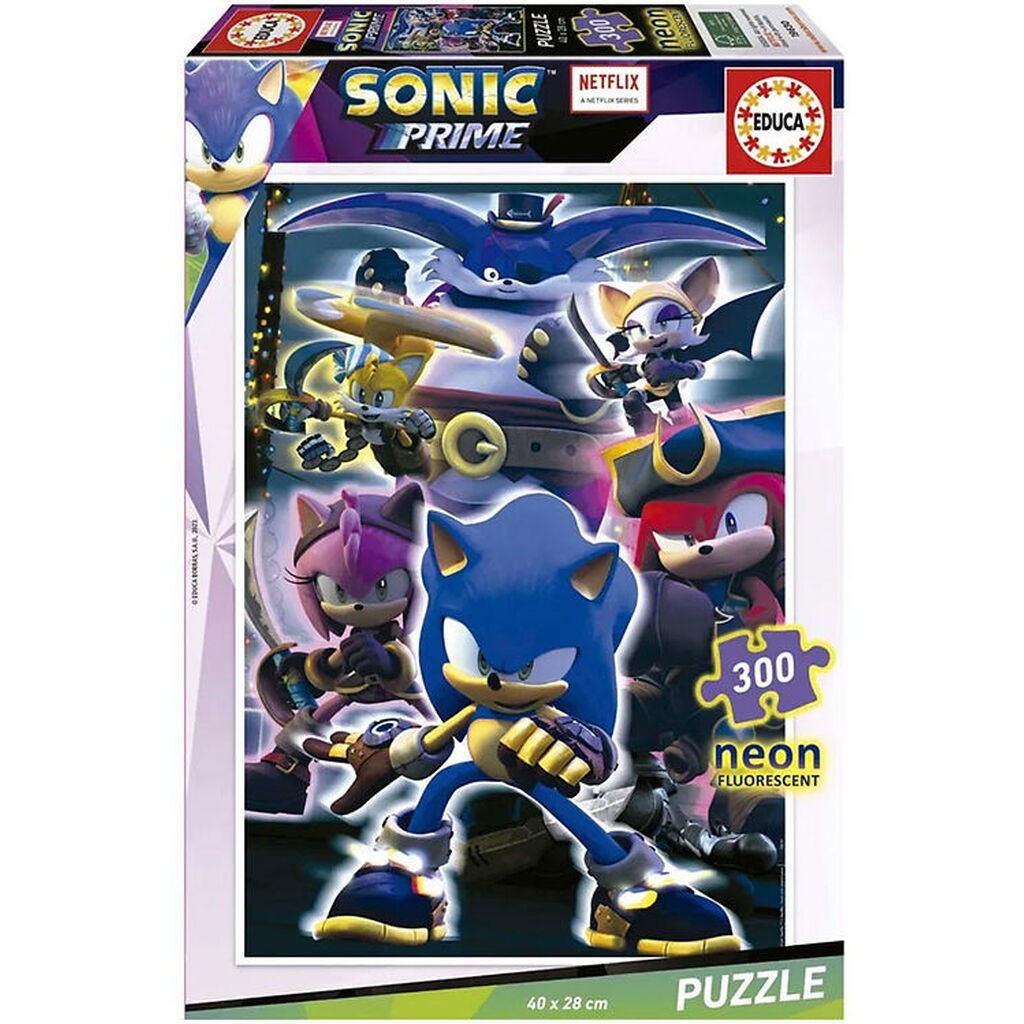 Educa Puslespil - 300 Brikker - Sonic Prime Neon
