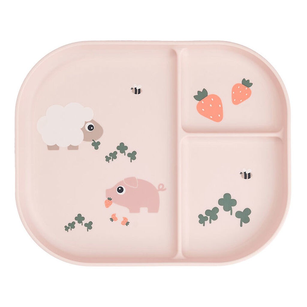 Done By Deer Inddelt Tallerken - Tiny Farm - Powder