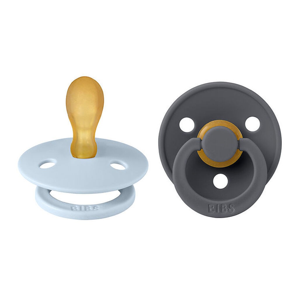 BIBS Colour Sutter - 2-pak - Str. 2 - Symmetrisk - Iron/Baby Blu