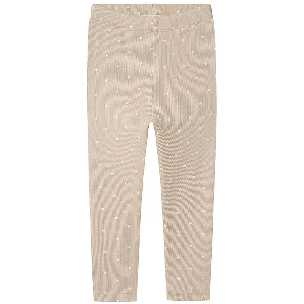 Lil' Atelier Leggings - Rib - NmfGago - Gray Morn/HEART