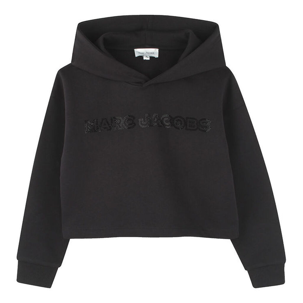 Little Marc Jacobs Hættetrøje - Cropped - Sort m. Similisten
