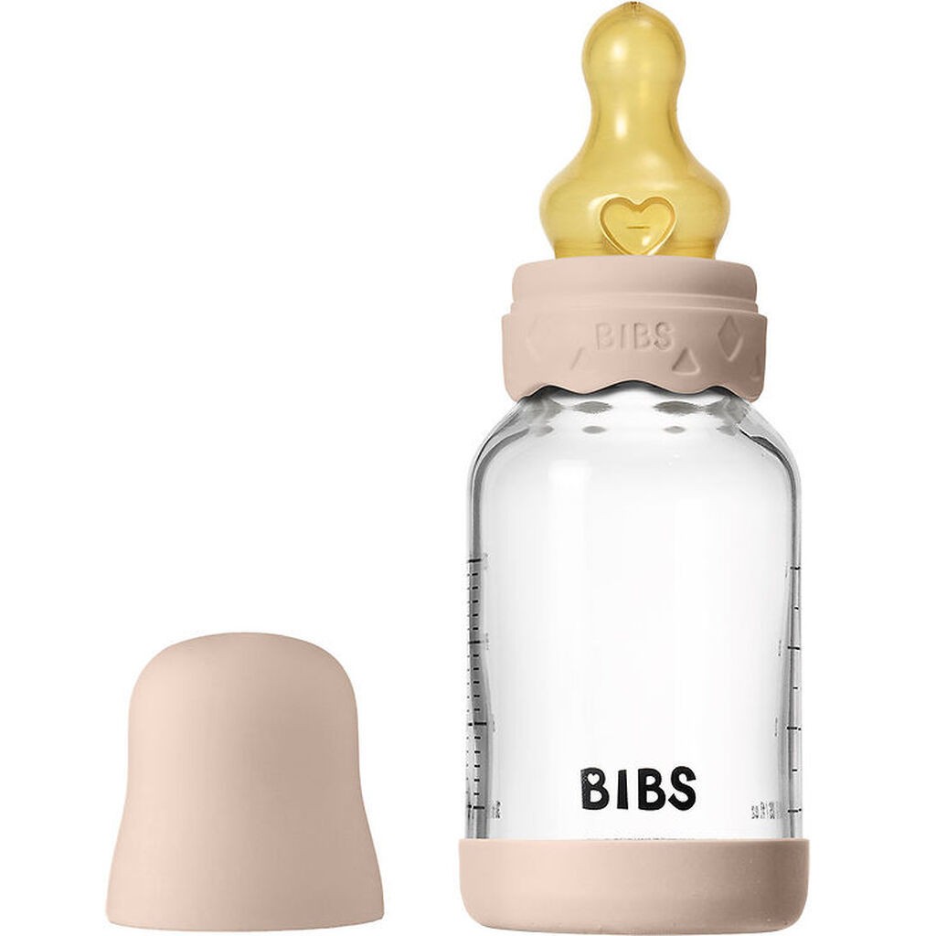 BIBS Boheme Sutteflaske - 120 ml - Glas/Naturgummi - Blush