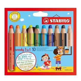 Stabilo Farveblyanter - Woody 3-i-1 - 10 stk. - Multifarvet