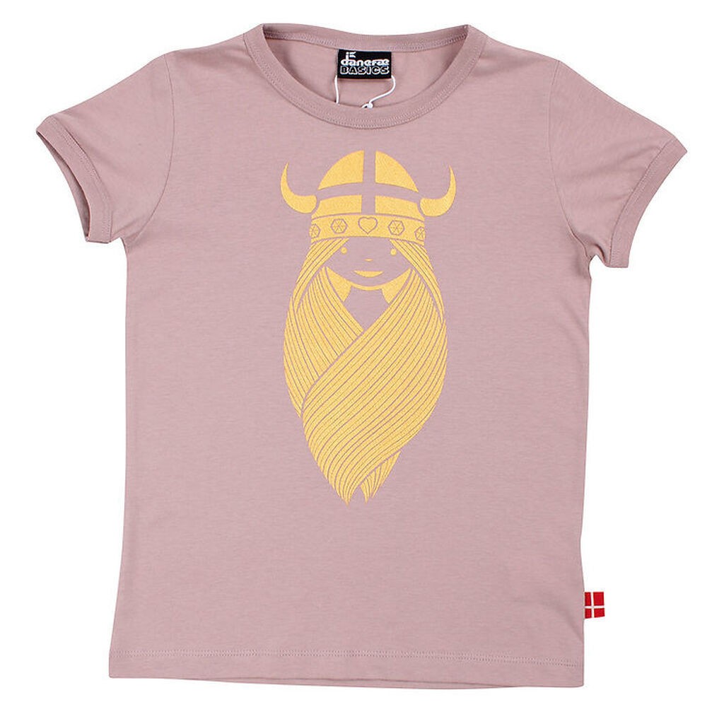 Danefæ T-shirt - Danebasic - Rose Beige Freja m. Glitter