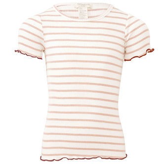 Minimalisma T-shirt - Rib - Silke/Bomuld - Blomst - Sweet Stripe