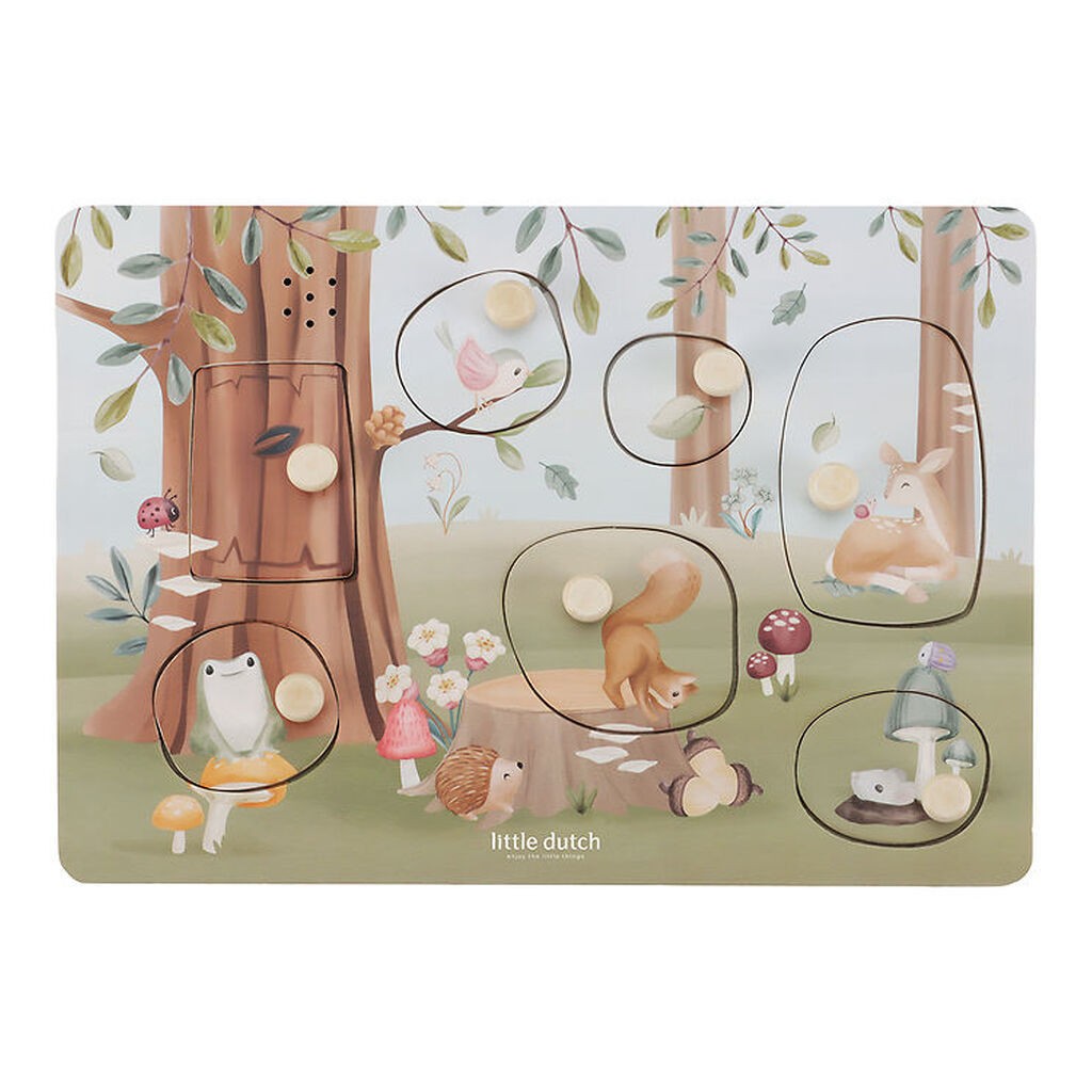 Little Dutch Puslespil m. Lyd - Træ - 7 Brikker - Forest Friends