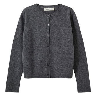 Sofie Schnoor Cardigan - Strik - Uld - Cissesy - Dark Grey Melan