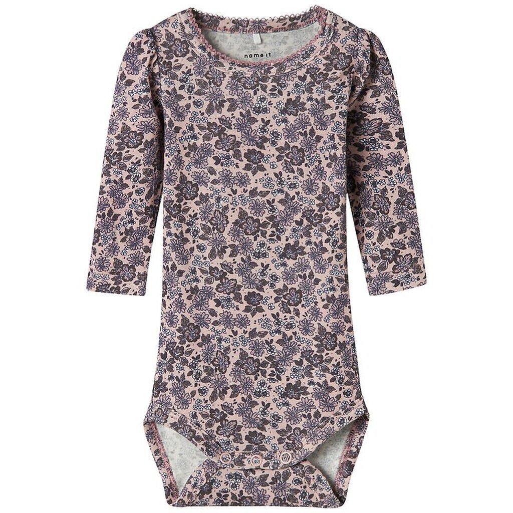 Name It Body l/æ - NbfOalia - Burnished Lilac m. Blomster