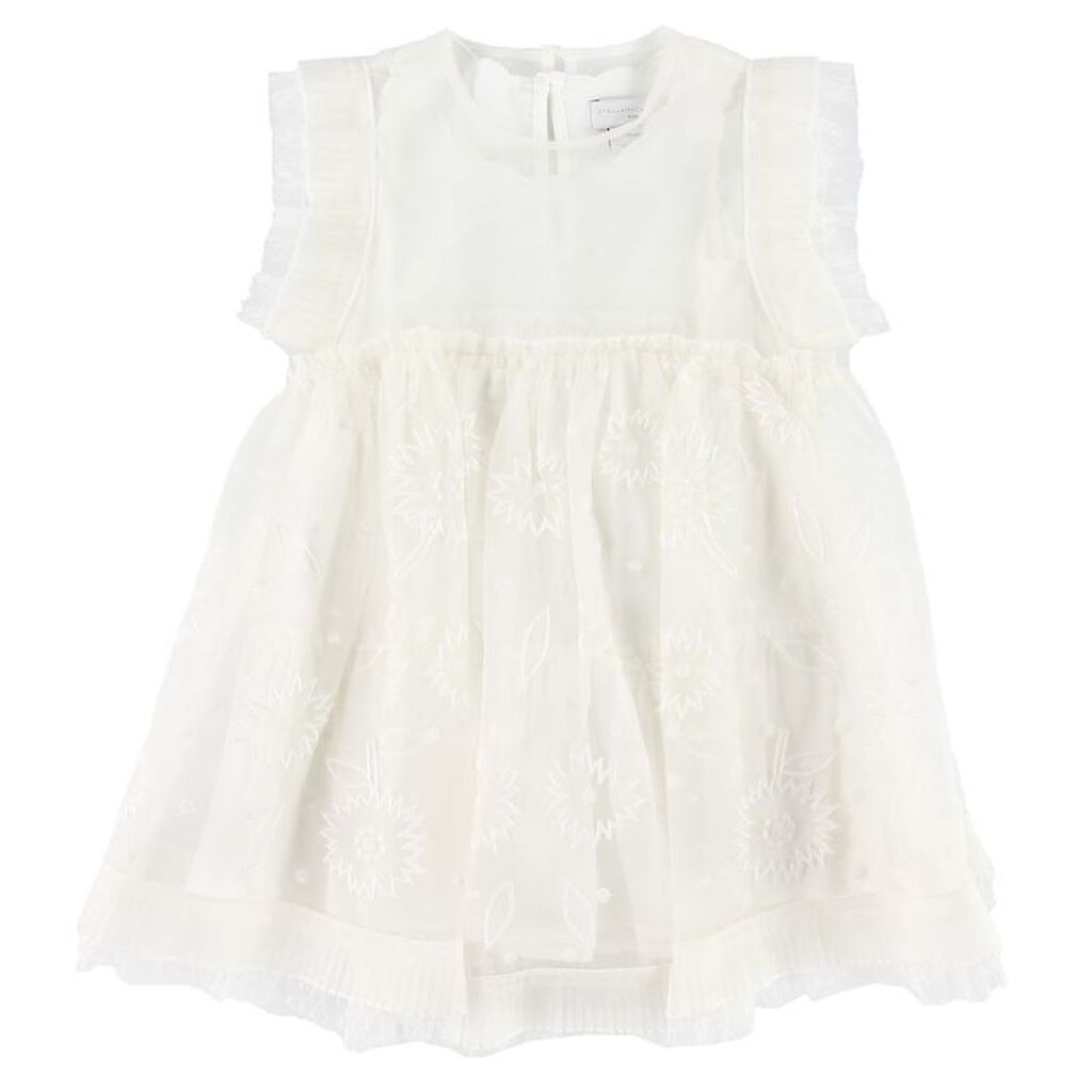 Stella McCartney Kids Kjole - Hvid m. Blomster