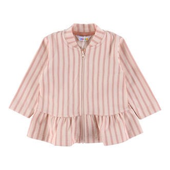 Joha Cardigan - Lyserød m. Striber