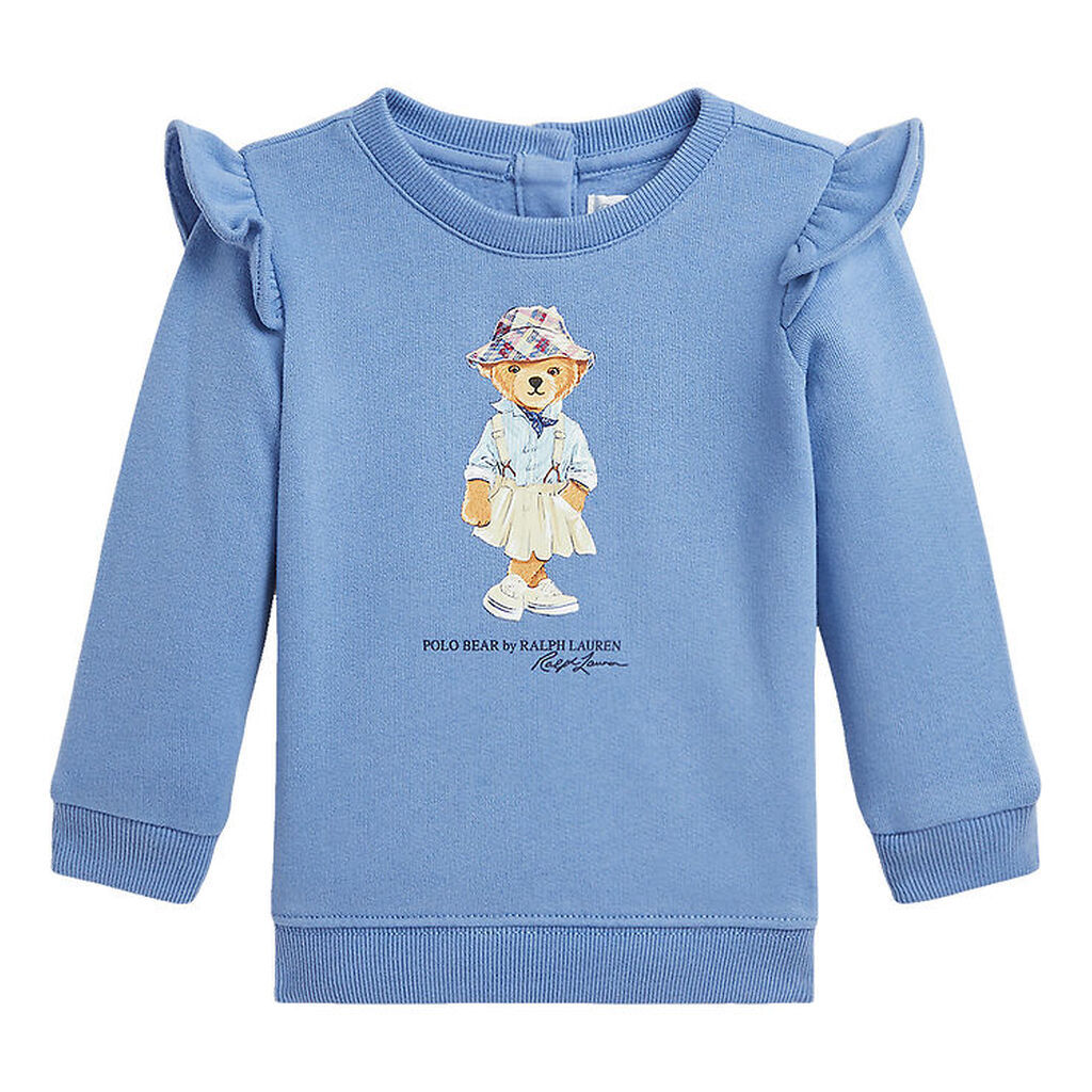 Polo Ralph Lauren Sweatshirt - Lyseblå m. Bamse/Flæser