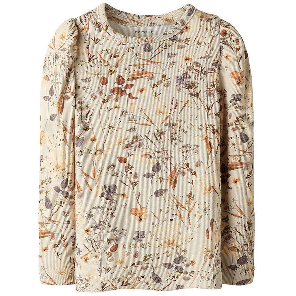 Name It Bluse - Rib - NmfNiara - Oatmeal/Woodrose