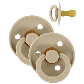 BIBS Colour Sutter - Str. 2 - 2-pak - Rund - Vanilla