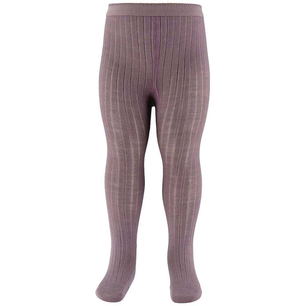 MP Strømpebukser - Uld - Rib - Dark Purple Dove