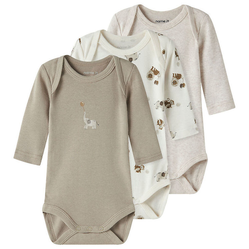 Name It Body l/æ - Noos - 3-pak - Jet Stream/Aluminu