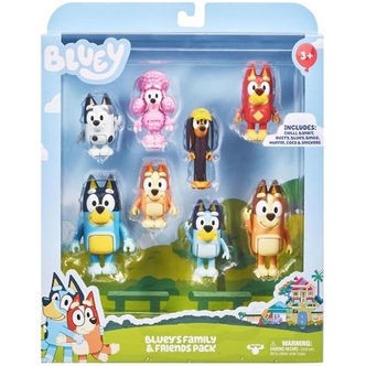 Bluey Figurer - 8-pak - Blueys Familie & Venner