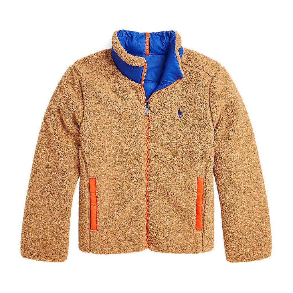 Polo Ralph Lauren Dynejakke m. Fleece - Vendbar - Brun/Blå m. Or