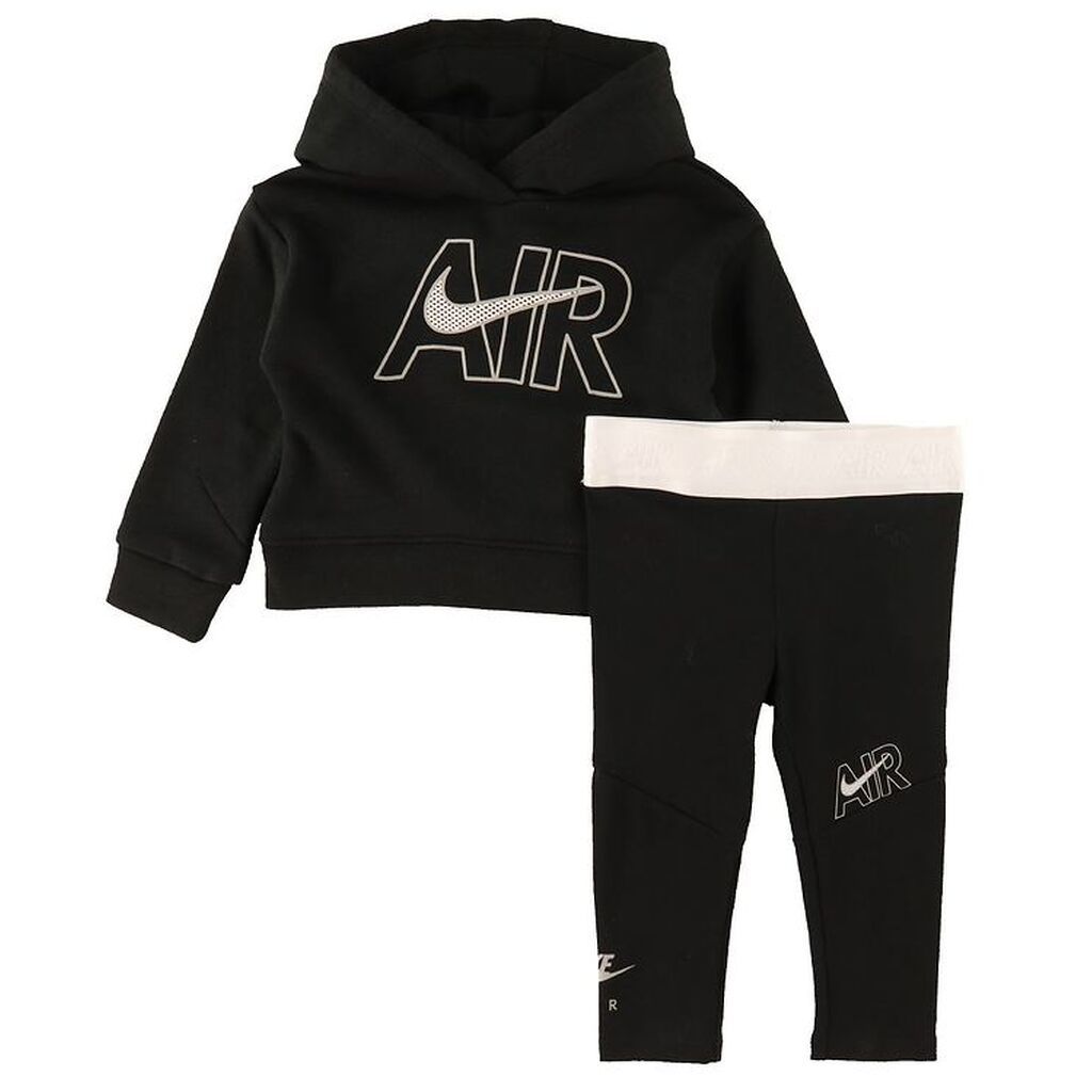 Nike Sæt - Hættetrøje/Leggings - Air - Sort