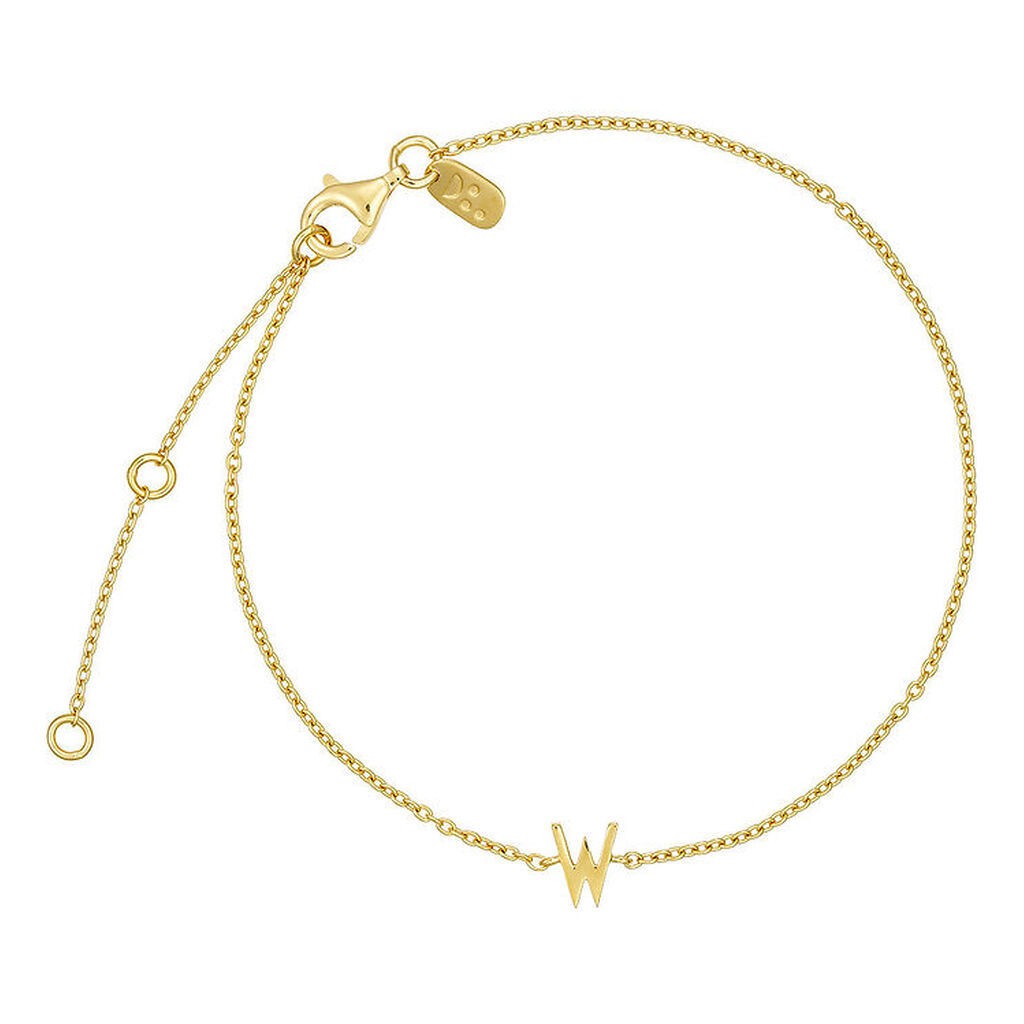 Design Letters Armbånd - W - 18K Guldbelagt