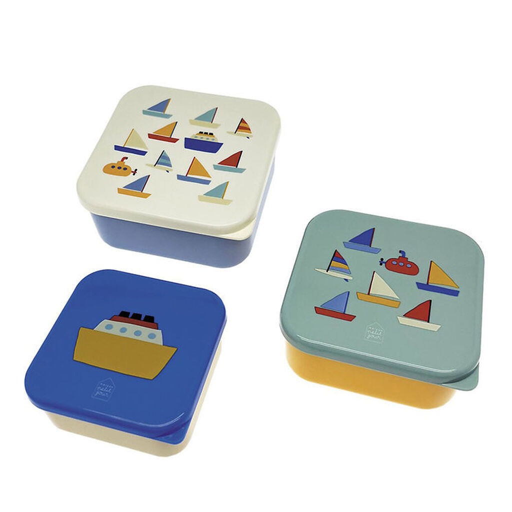 Petit Jour Paris Madkassesæt - 3 stk - 11,5 x 5,5 cm - Boats