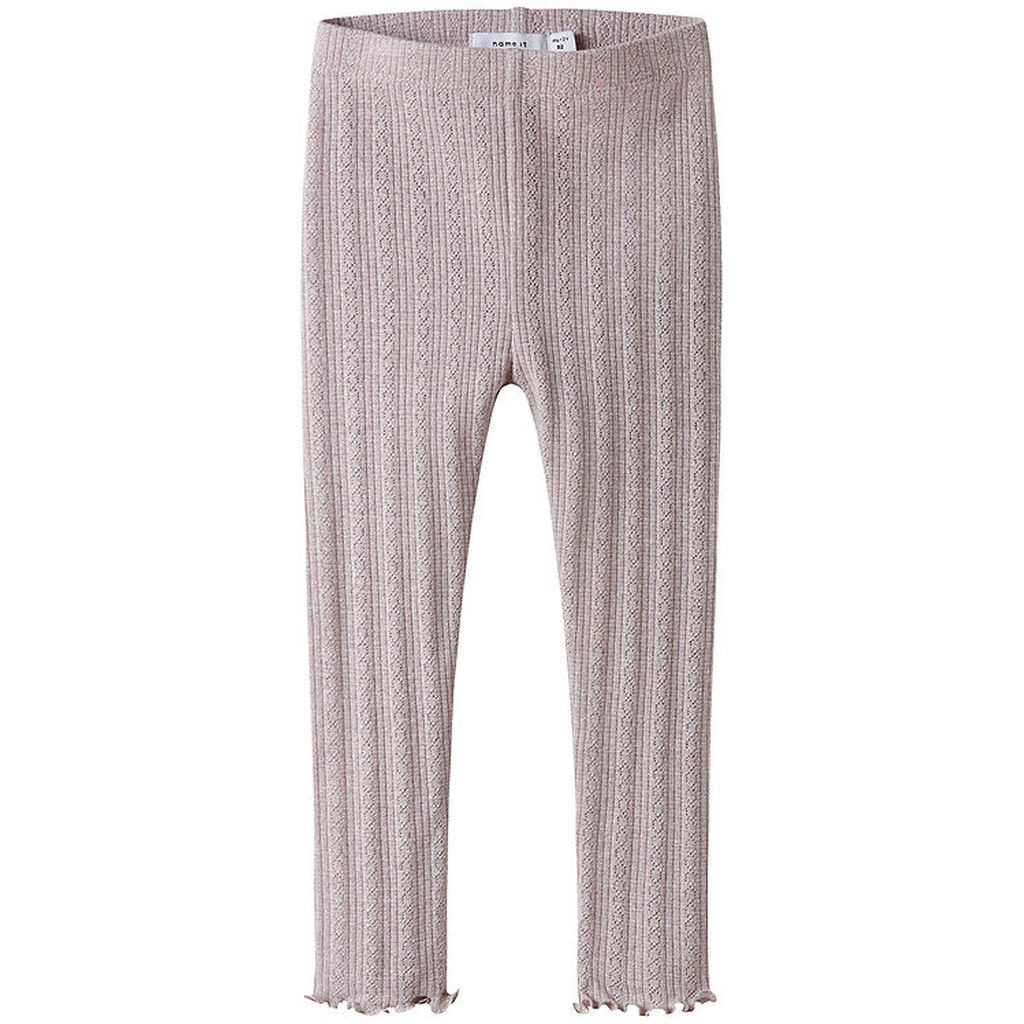 Name It Leggings - Rib/Hulmønster - NmfBlitta - Lilac Marble/Mel