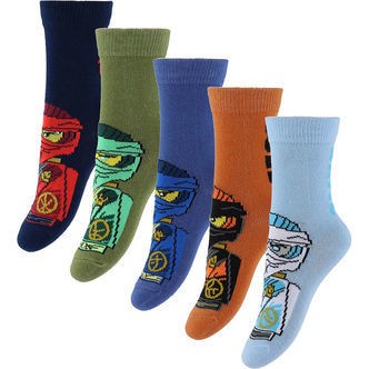 LEGOÂ® Ninjago Strømper - 5-pak - LwAiko - Blå/Orange/Grøn