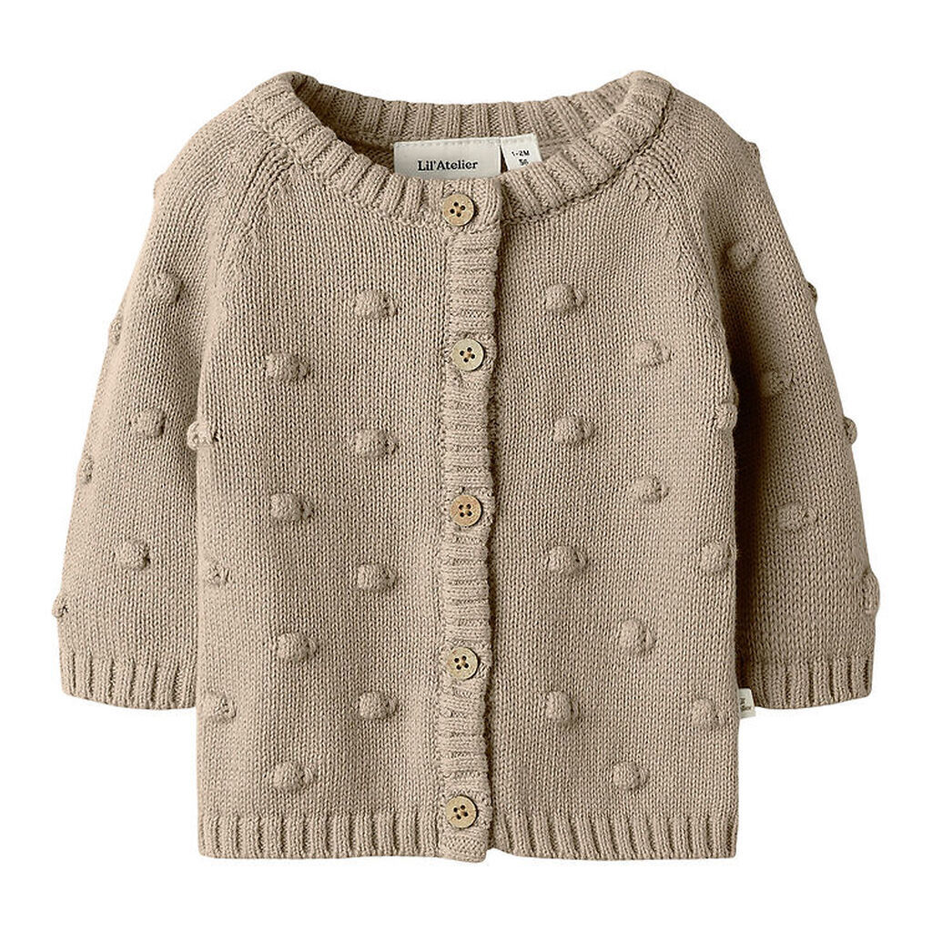 Lil' Atelier Cardigan - Strik - NbfEmlen - Oxford Tan