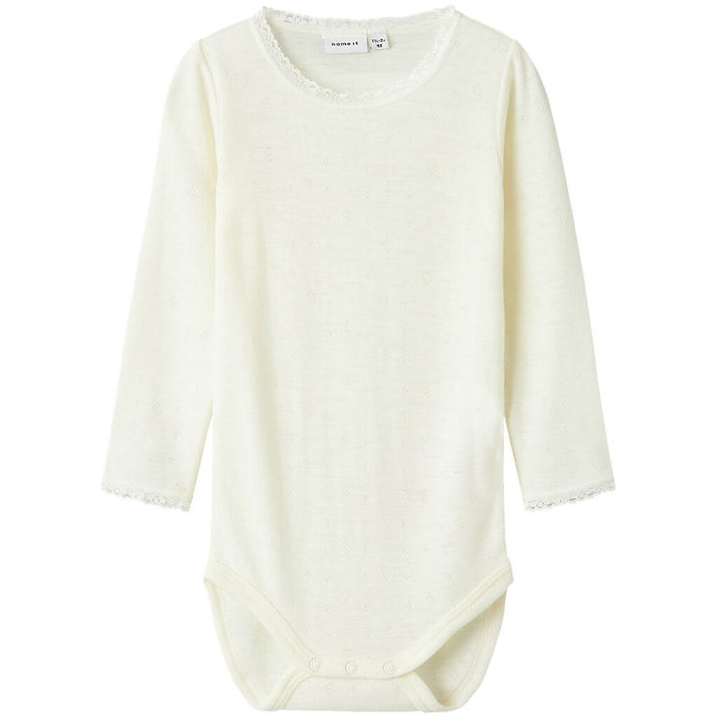 Name It Body l/æ - Uld - Noos - NmfWang - Snow White m. Hulmønst