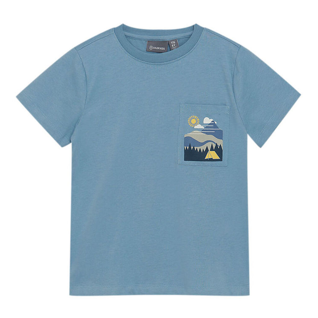 Color Kids T-shirt - Faded Denim m. Print