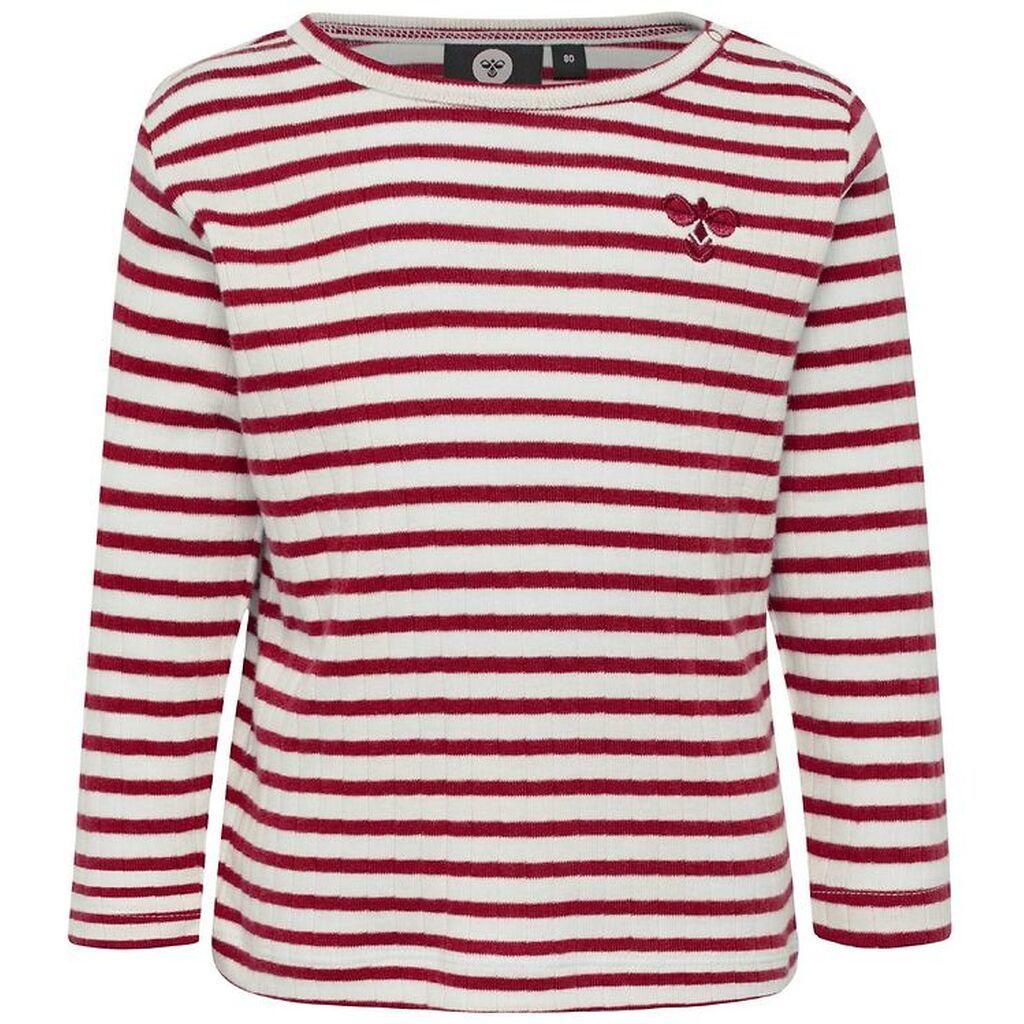 Hummel Bluse - HMLRumle - Hvid/Bordeauxstribet