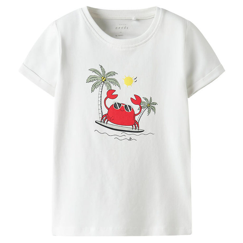 Name It T-shirt - NmmVux - Bright White/Crab surf